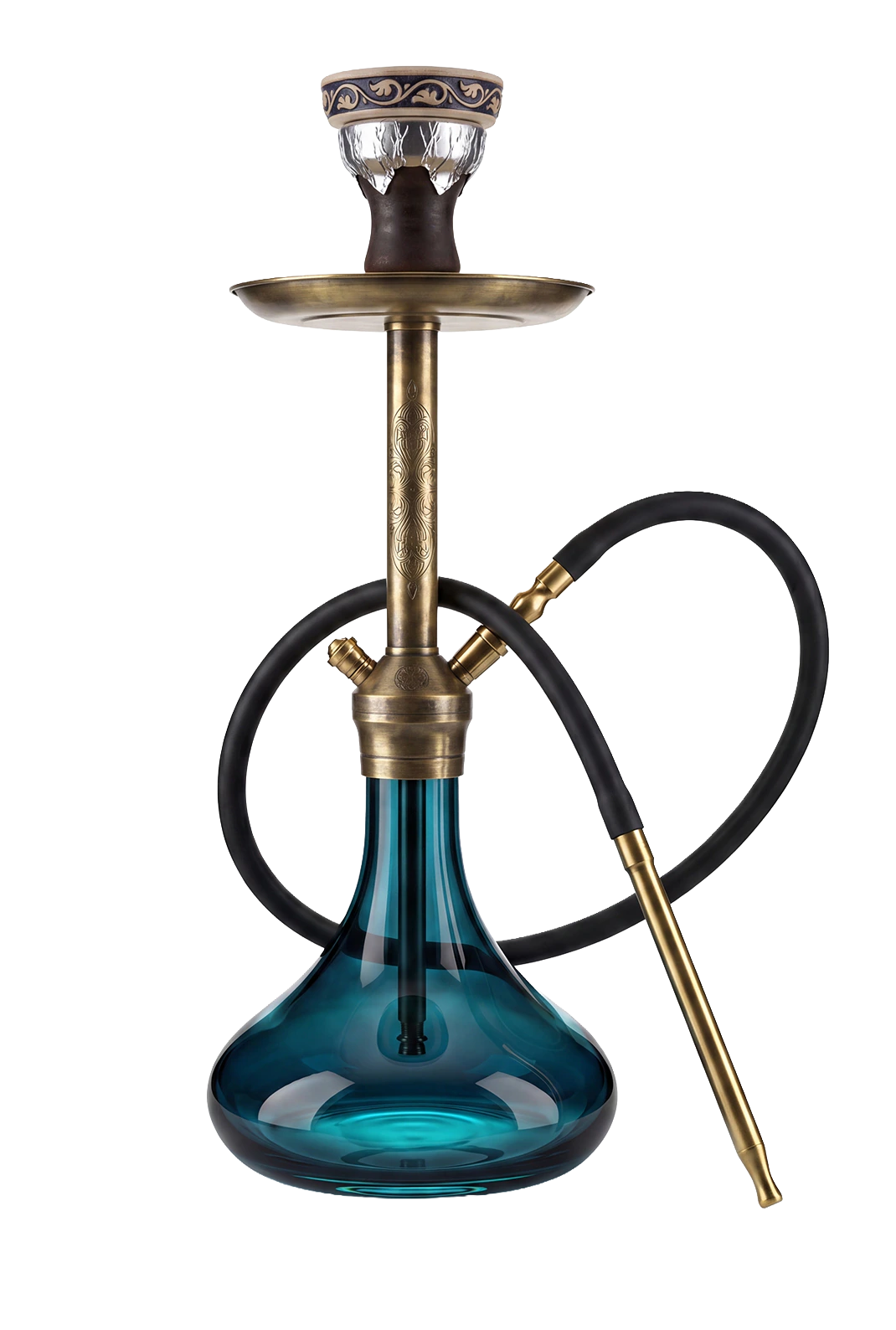 Premium Shisha mit blauem Glasfuß — Captain Shisha Lounge in Berlin-Kreuzberg
